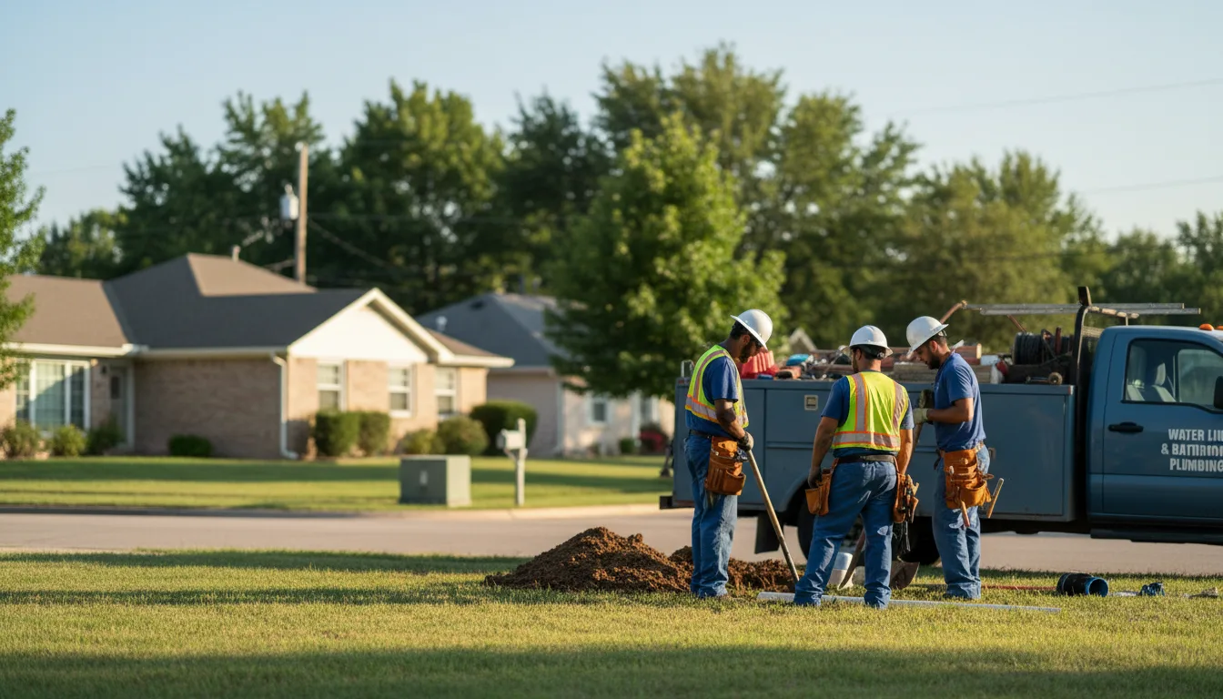 Residential water line and bathroom plumbing service in Stanton, MO